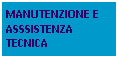 Casella di testo: MANUTENZIONE E ASSSISTENZA TECNICA